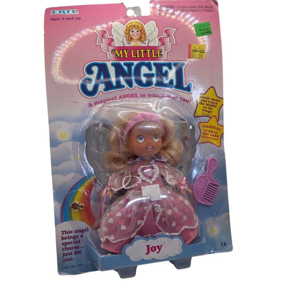 Ertl My Little Angel Doll Joy 1993 Vintage Sealed Carded Pink Wings With Charm &